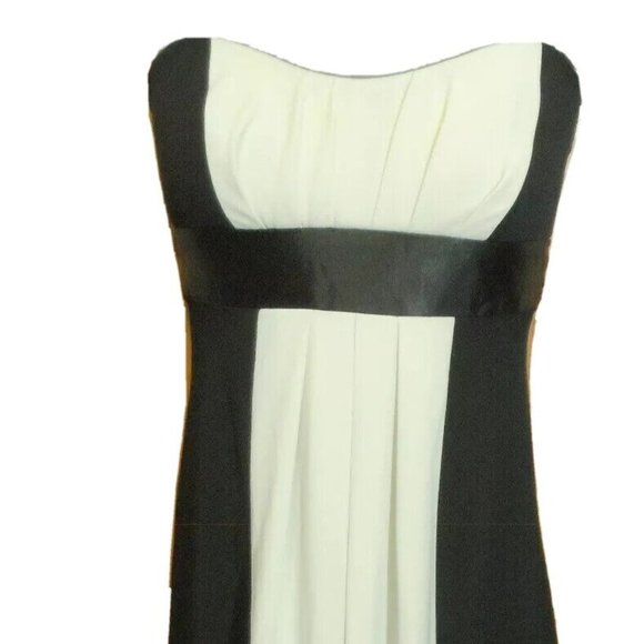 SPEECHLESS Short Formal Dress S Black White Empire waist Tie back SweetheartNeck - Picture 2 of 8